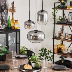 Suspension - Verre Apedo Clair, Fumé, 3 lumières