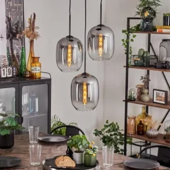 Suspension - Verre Apedo Clair, Fumé, 3 lumières