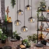 Suspension - Verre Apedo Clair, Fumé, 5 lumières