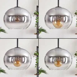 Suspension - Verre Apedo Clair, Fumé, 5 lumières