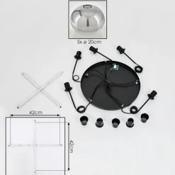 Suspension - Verre Apedo Clair, Fumé, 5 lumières