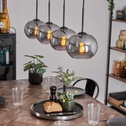 Suspension - Verre Apedo Fumé, 4 lumières