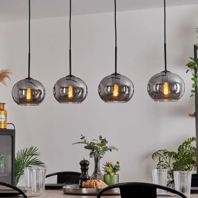 Suspension - Verre Apedo Fumé, 4 lumières