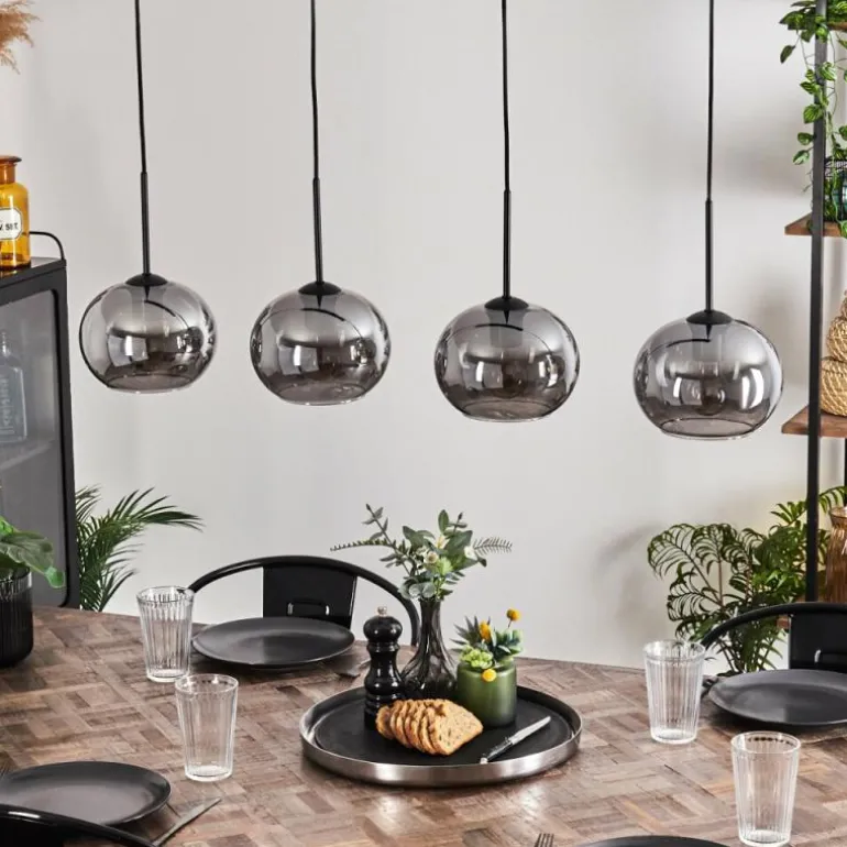 Suspension - Verre Apedo Fumé, 4 lumières