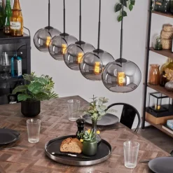 Suspension - Verre Apedo Fumé, 5 lumières