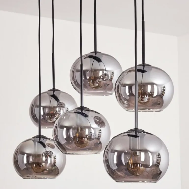 Suspension - Verre Apedo Fumé, 6 lumières