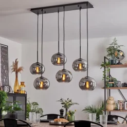 Suspension - Verre Apedo Fumé, 6 lumières