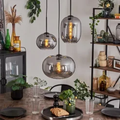 Suspension - Verre Apedo Fumé, 3 lumières