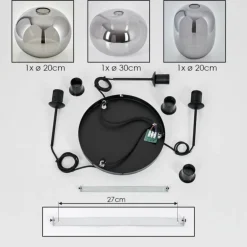Suspension - Verre Apedo Fumé, 3 lumières