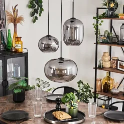 Suspension - Verre Apedo Fumé, 3 lumières