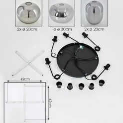 Suspension - Verre Apedo Fumé, 5 lumières