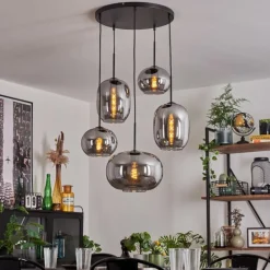 Suspension - Verre Apedo Fumé, 5 lumières