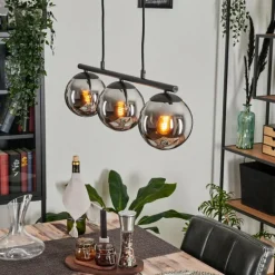 Suspension - Verre Gastor Chrome, Fumé, 3 lumières