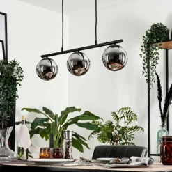 Suspension - Verre Gastor Chrome, Fumé, 3 lumières