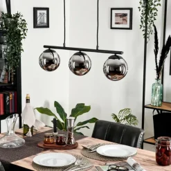 Suspension - Verre Gastor Chrome, Fumé, 3 lumières