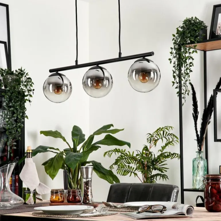 Suspension - Verre Gastor Chrome, Clair, Fumé, 3 lumières