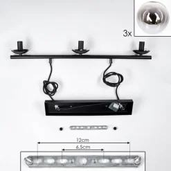 Suspension - Verre Gastor Chrome, Clair, Fumé, 3 lumières