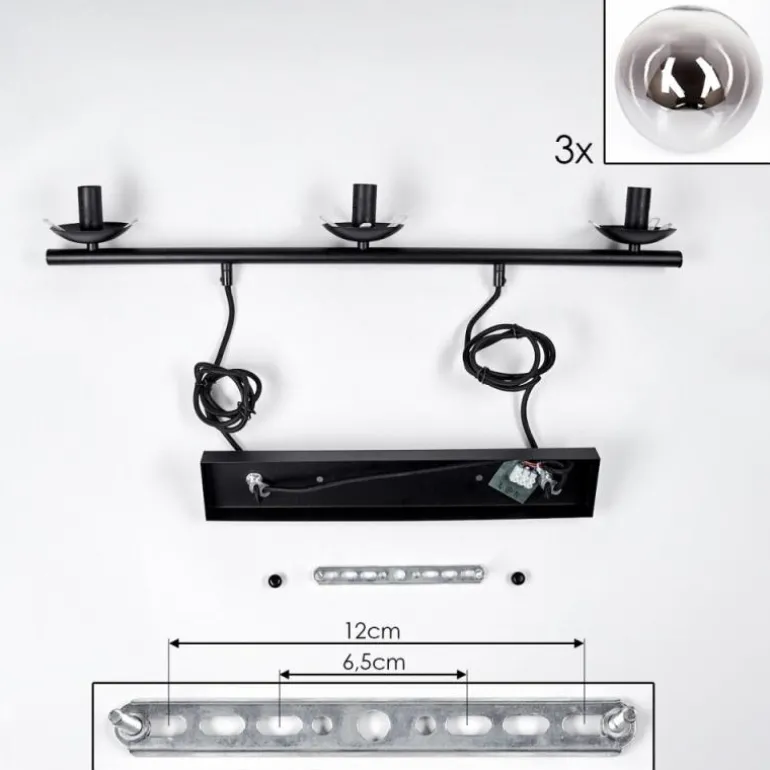 Suspension - Verre Gastor Chrome, Clair, Fumé, 3 lumières