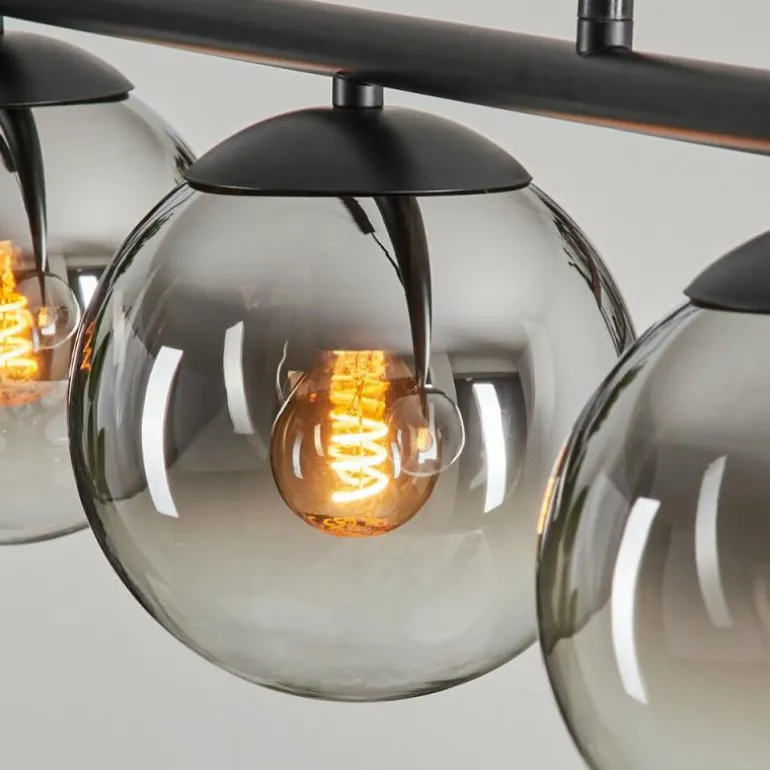 Suspension - Verre Gastor Chrome, Clair, Fumé, 3 lumières