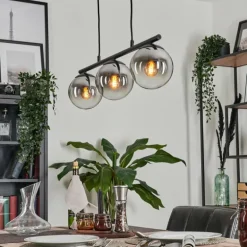 Suspension - Verre Gastor Chrome, Clair, Fumé, 3 lumières