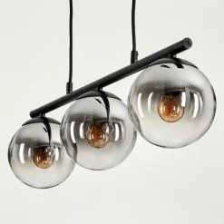 Suspension - Verre Gastor Chrome, Clair, Fumé, 3 lumières