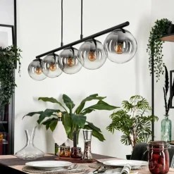 Suspension - Verre Gastor Clair, Fumé, 5 lumières