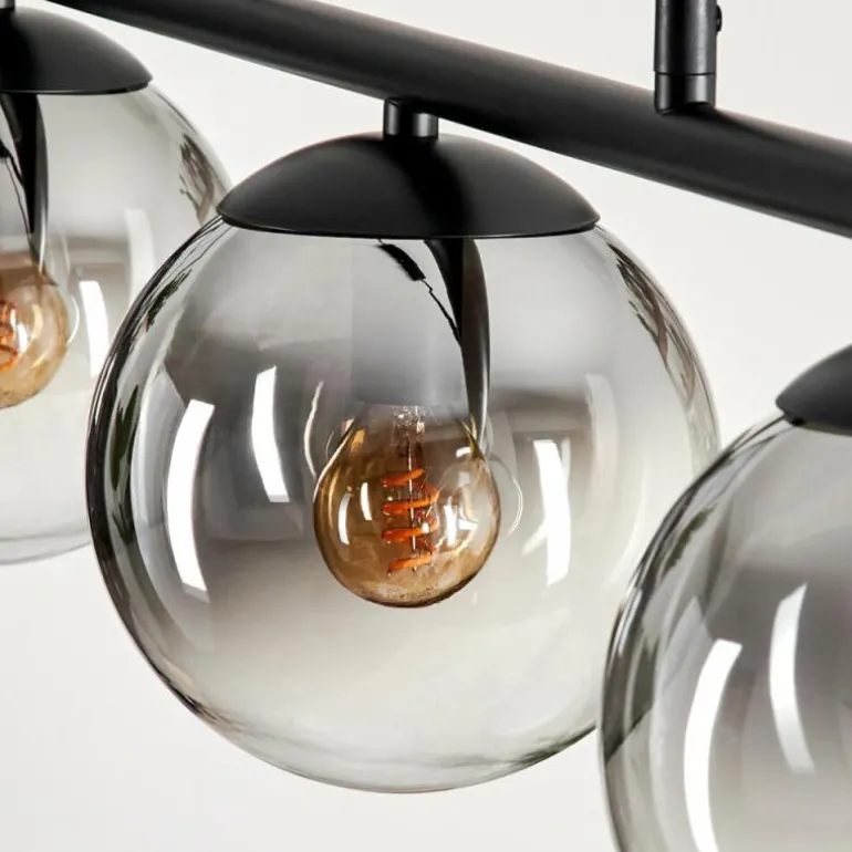 Suspension - Verre Gastor Clair, Fumé, 5 lumières