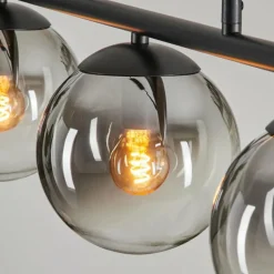 Suspension - Verre Gastor Clair, Fumé, 5 lumières