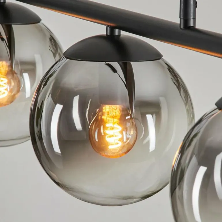Suspension - Verre Gastor Clair, Fumé, 5 lumières