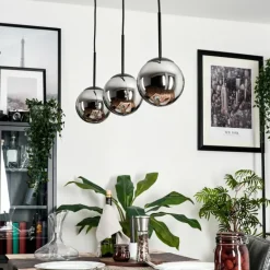 Suspension - Verre Gastor Chrome, Fumé, 3 lumières
