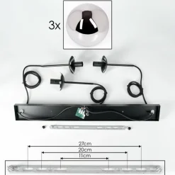 Suspension - Verre Gastor Chrome, Fumé, 3 lumières