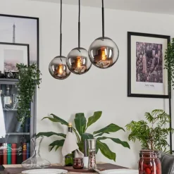 Suspension - Verre Gastor Chrome, Fumé, 3 lumières