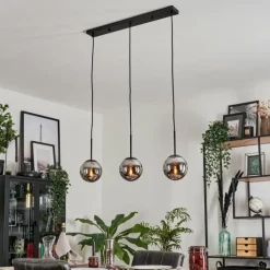 Suspension - Verre Gastor Chrome, Fumé, 3 lumières