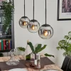 Suspension - Verre Gastor Chrome, Clair, Fumé, 3 lumières
