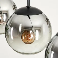 Suspension - Verre Gastor Chrome, Clair, Fumé, 3 lumières