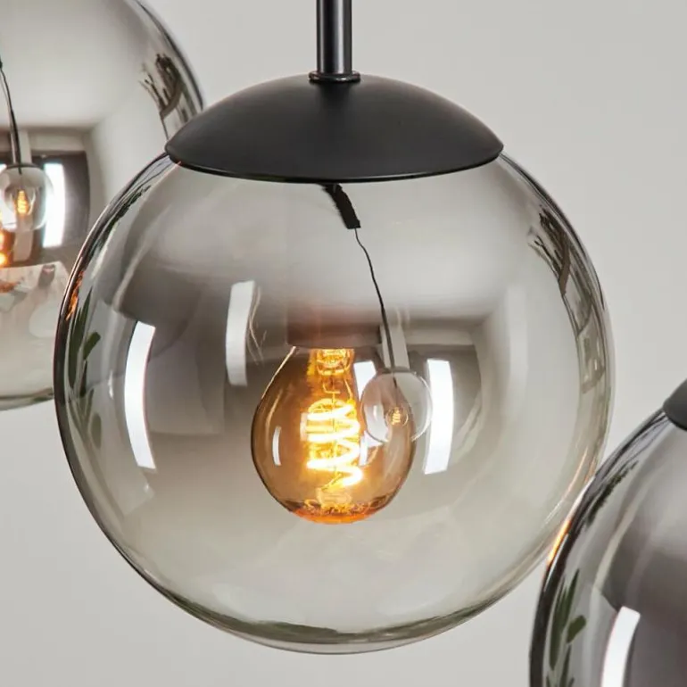 Suspension - Verre Gastor Chrome, Clair, Fumé, 3 lumières