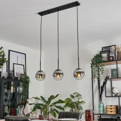 Suspension - Verre Gastor Chrome, Clair, Fumé, 3 lumières
