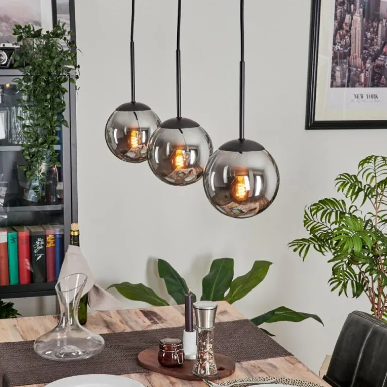 Suspension - Verre Gastor Fumé, 3 lumières