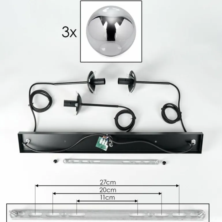 Suspension - Verre Gastor Fumé, 3 lumières