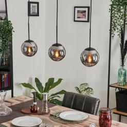 Suspension - Verre Gastor Fumé, 3 lumières