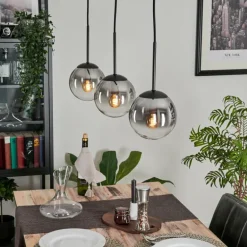 Suspension - Verre Gastor Clair, Fumé, 3 lumières