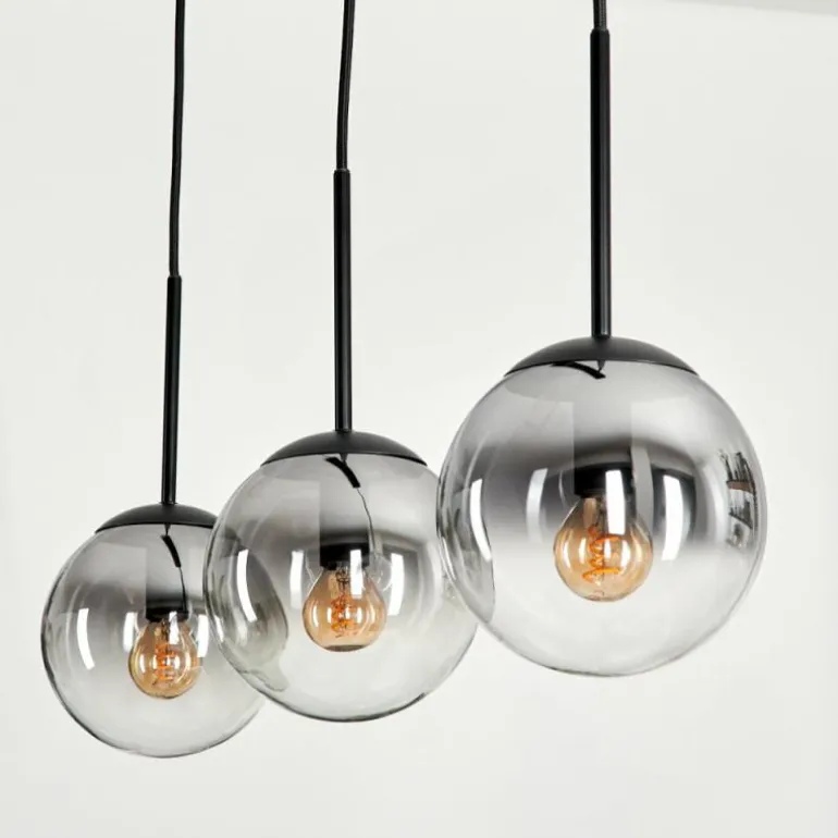 Suspension - Verre Gastor Clair, Fumé, 3 lumières