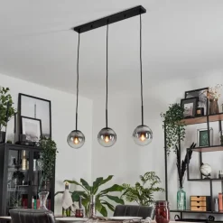 Suspension - Verre Gastor Clair, Fumé, 3 lumières