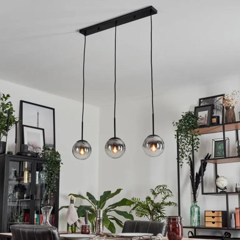 Suspension - Verre Gastor Clair, Fumé, 3 lumières