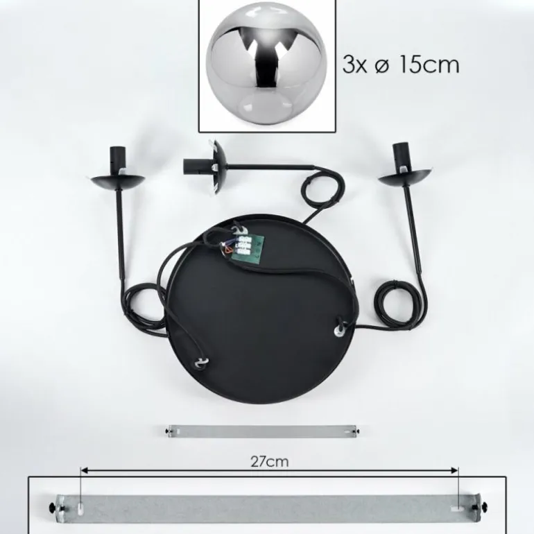 Suspension - Verre Gastor Fumé, 3 lumières