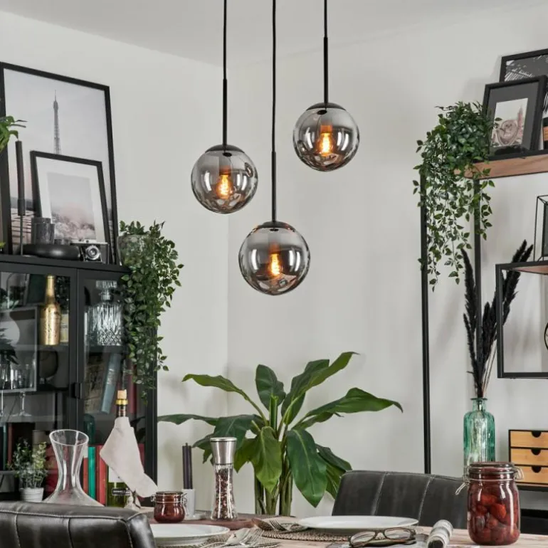 Suspension - Verre Gastor Fumé, 3 lumières