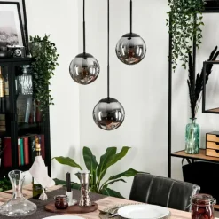 Suspension - Verre Gastor Fumé, 3 lumières