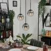 Suspension - Verre Gastor Clair, Fumé, 3 lumières