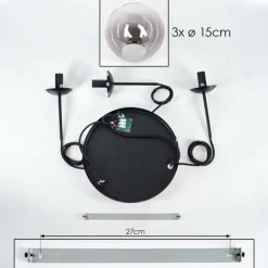 Suspension - Verre Gastor Clair, Fumé, 3 lumières