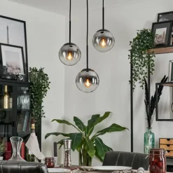 Suspension - Verre Gastor Clair, Fumé, 3 lumières
